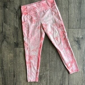 Marika pants tie dye pink barbie core size Medium fitted athletic leggings